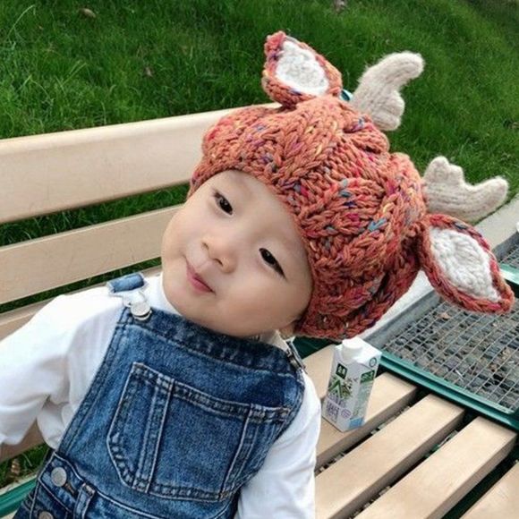 Little Deer Crochet Hat | Handmade Knit Antlers Bonnet Cap Head (Kids, Adults) - Picture 4 of 4